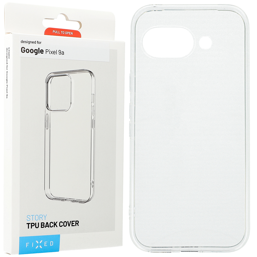 Elastyczne i cienkie etui Fixed Story do Google Pixel 9a, przezroczyste